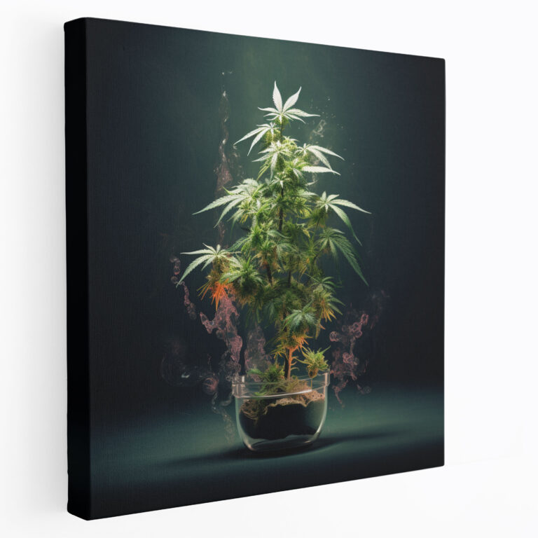 Weed Wall Decoration: Contemporary Marijuana Art - Weed, Photography And Illustration, Contemporary Art Piece, Canvas Wall Art