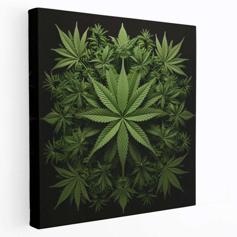 Geometric Weed Canvas Print - Weed, Canvas Print, Wall Art, Cannabis-Inspired