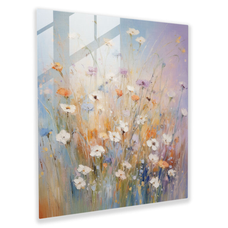 Wildflower Impression Glass Print - Wildflower, Impressionist Painting, Glass Wall Art, Meadow