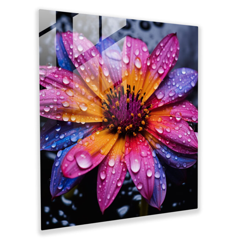 Wildflower Close-Up Glass Print - Wildflower, Vibrant Petals, Wall Decoration, Intricate Beauty