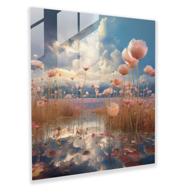 Wildflower Whimsy Glass Print - Wildflower, Glass Wall Art, Modern Art, Glass Art