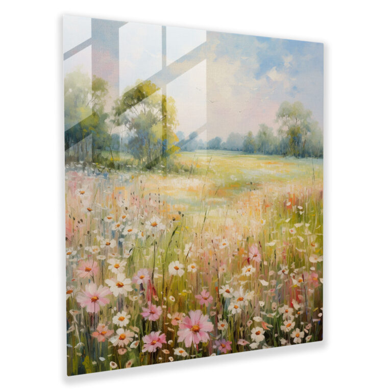 Wildflower Meadow Glass Print - Wildflower, Wildflower, Glass Art, Peaceful Meadow