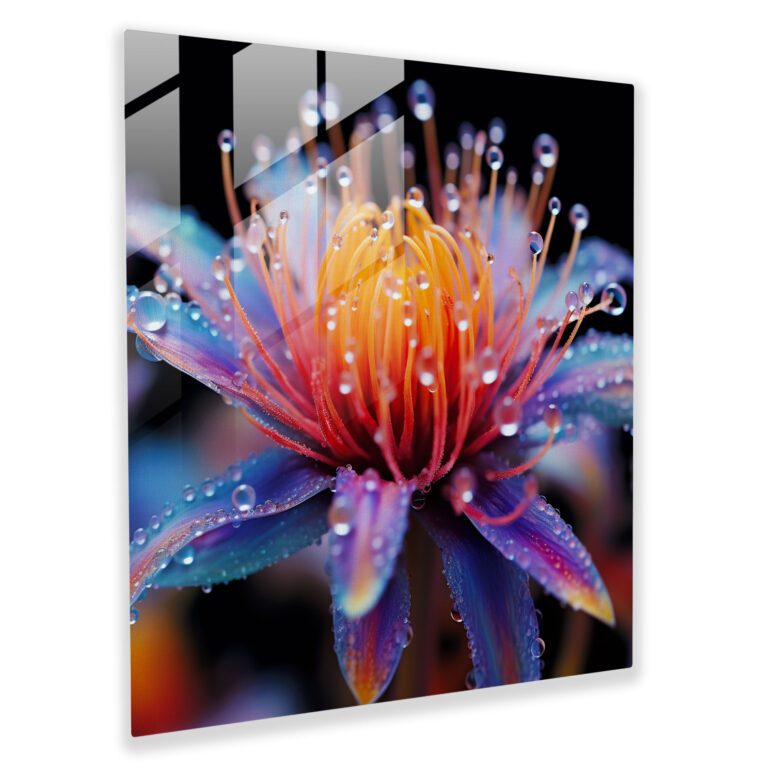 Vibrant Wildflower Glass Print - Wildflower, Glass Wall Art, Vibrant Colors, Wall Decoration