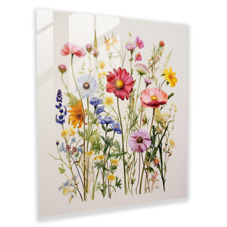Botanical Wildflower Glass Print - Wildflower, Modern Art, Wildflower, Glass Print