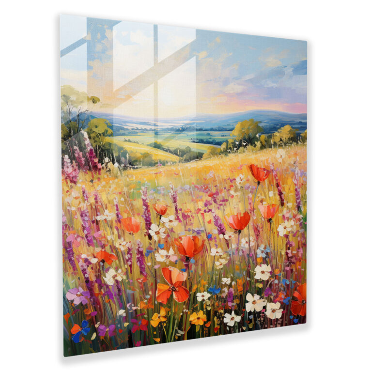 Wildflower Impressions - Glass Wall Art - Wildflower, Wall Decoration, Nature, Glass Wall Art