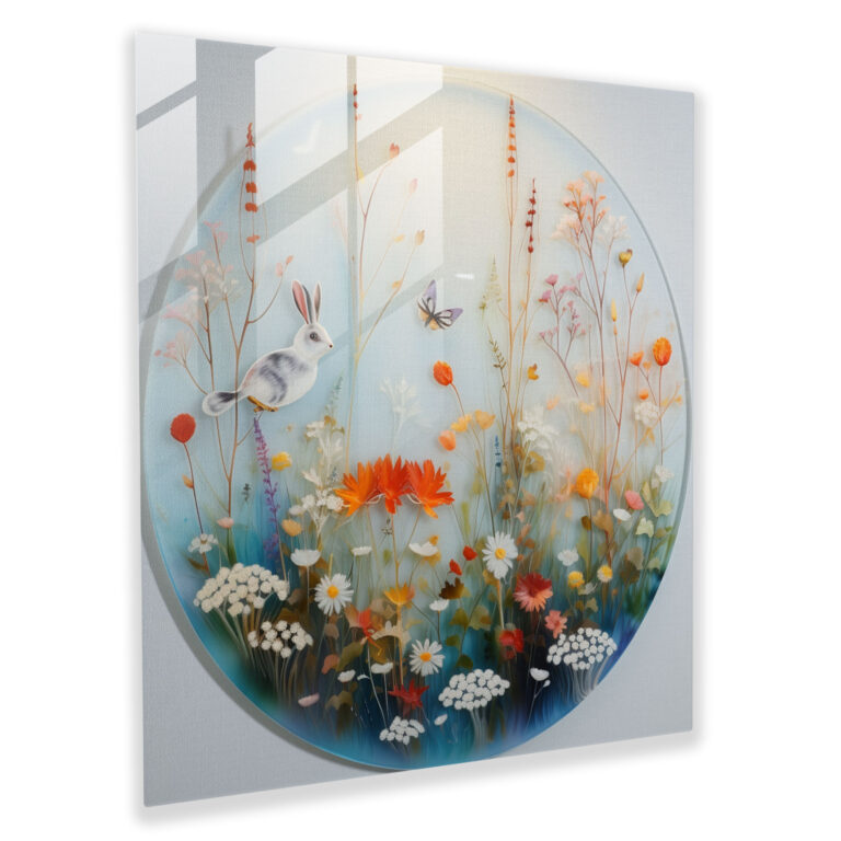 Wildflower Wonderland - Glass Wall Art - Wildflower, Fantasy Creatures, Modern Art, Wall Decoration