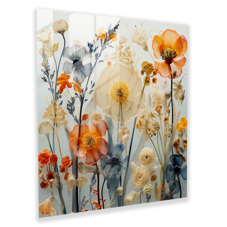 Wildflower Collage - Glass Wall Art - Wildflower, Modern Art, Wall Decoration, Glass Art