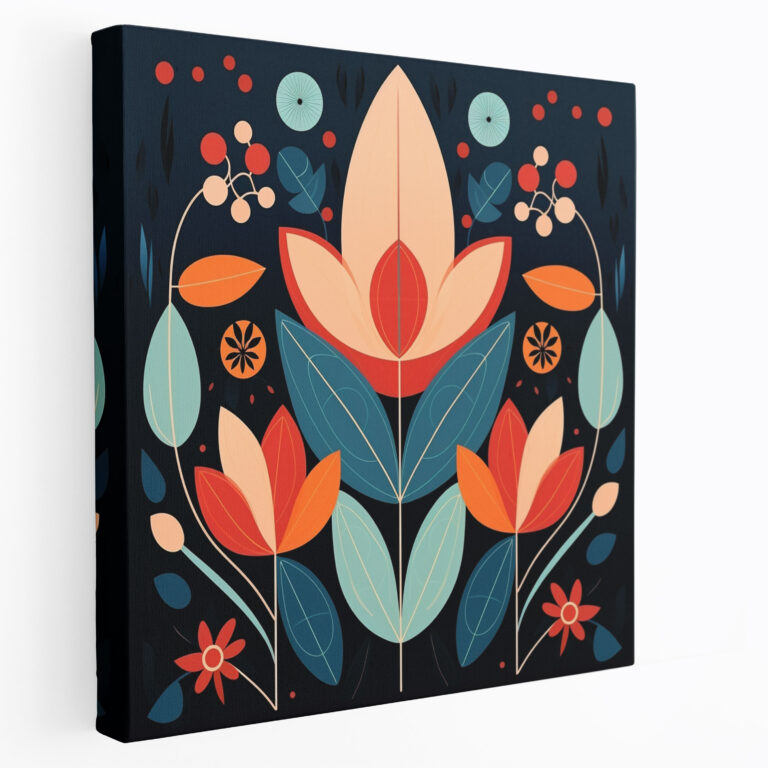 Wildflower Canvas Print - Geometric Wall Art - Wildflower, Clean Lines, Wall Decoration, Bold Colors