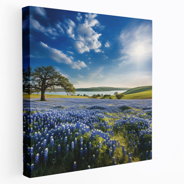 Wildflower Wall Decoration - Fields Of Blue - Wildflower, Blue Flowers, Canvas Wall Art, Home Decoration