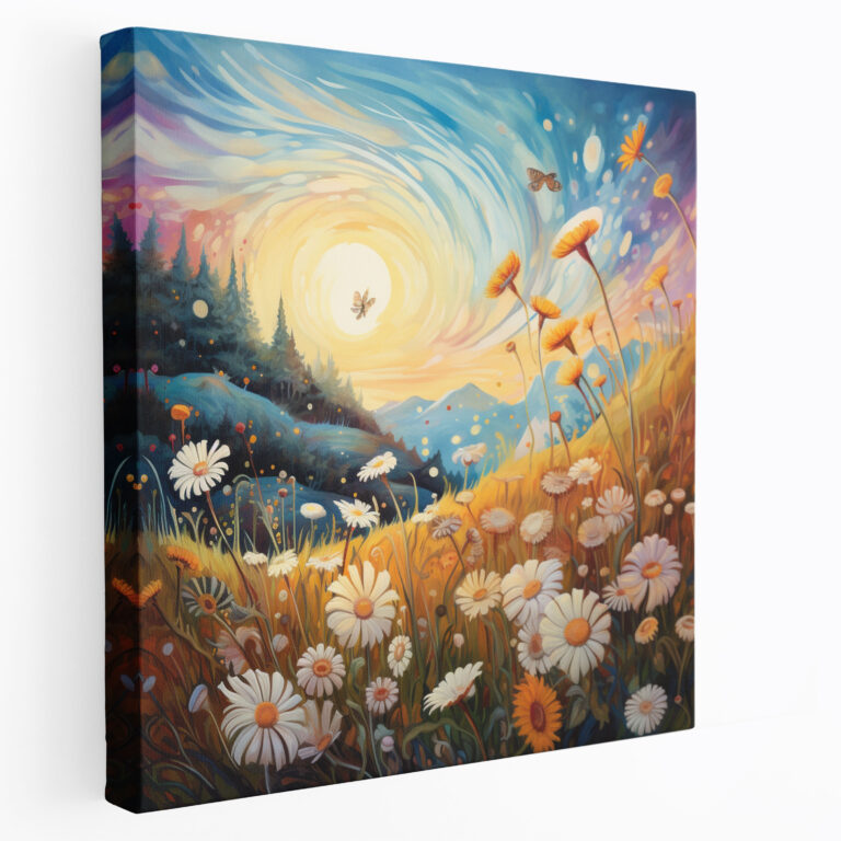 Wildflower Wall Art - Dance Of Petals - Wildflower, Whimsical Illustration, Magical Scene, Canvas Wall Art