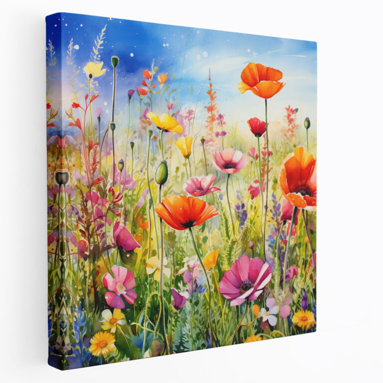 Wildflower Canvas Print - Serene Field Of Blooming Flowers - Wall Art - Wildflower, Field Of Wildflowers, Wall Art, Home Decoration