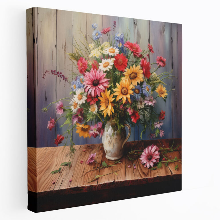 Wildflower Canvas Print - Realistic Oil Painting Of Bouquet - Wall Decoration - Wildflower, Canvas Wall Art, Intricate Details, Wall Decoration