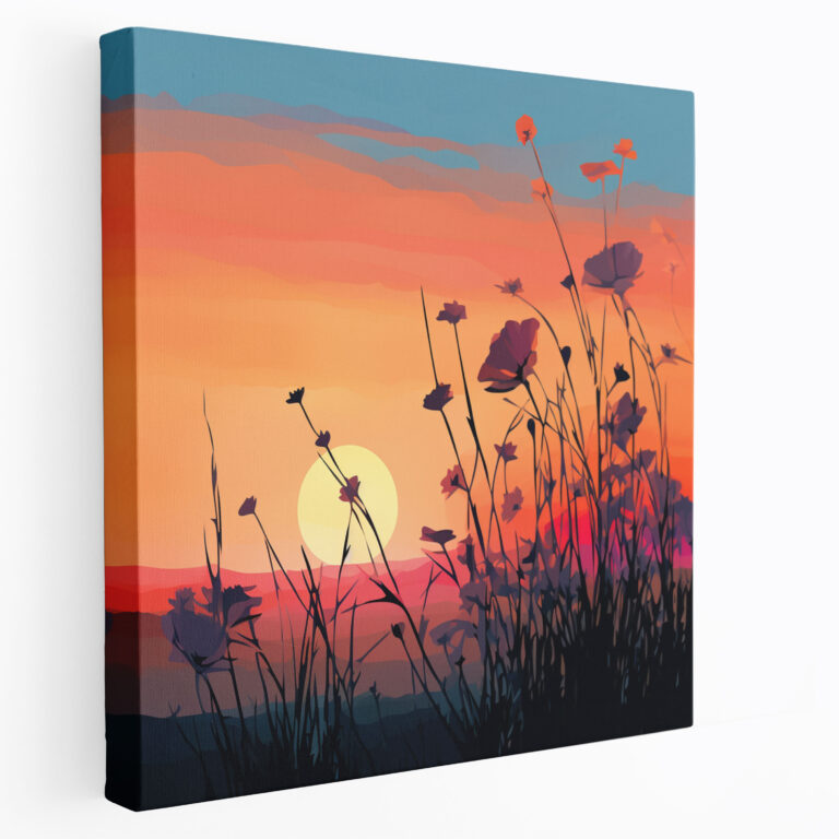 Wildflower Canvas Print - Wildflower, Silhouette, Home Decoration, Minimalist Artwork