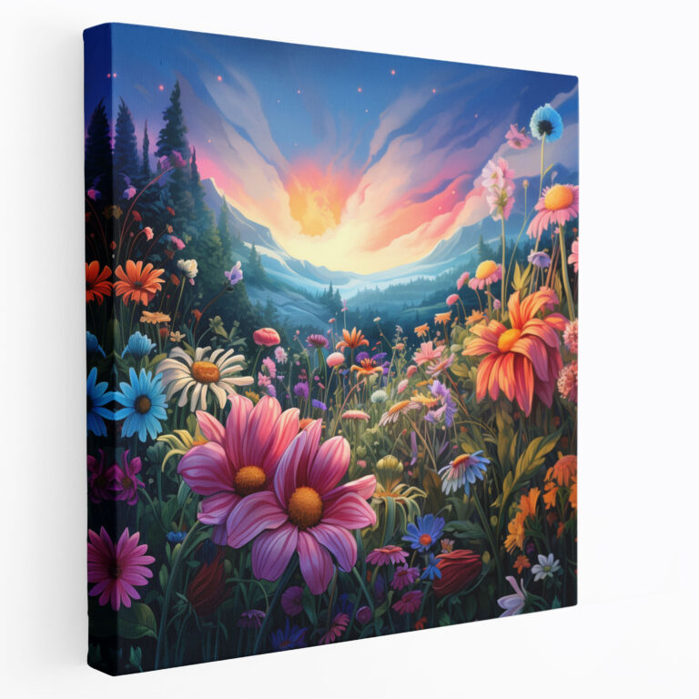 Wildflower Wall Decoration - Wildflower, Canvas Wall Art, Home Decoration, Digital Illustration