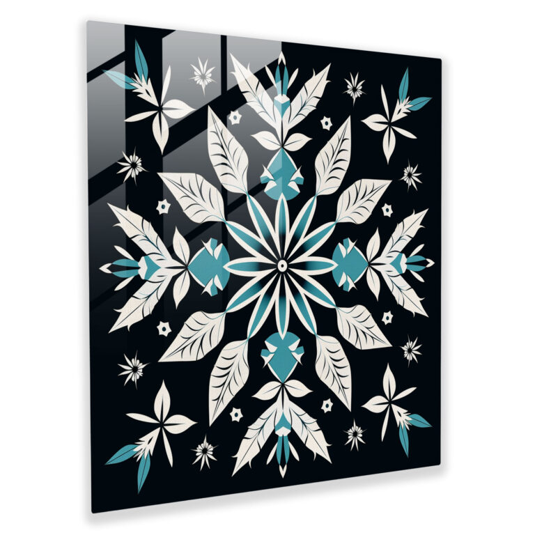 Winter Symmetry Glass Print - Winter, Glass Print, Glass Wall Art, Wall Decoration