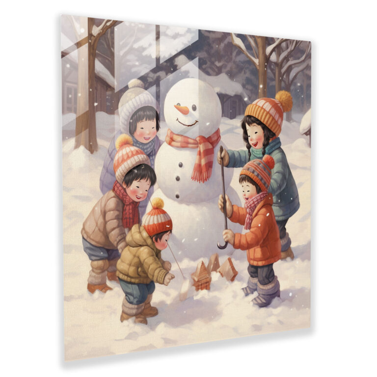 Snowy Park Glass Print - Winter, Glass Print, Glass Art, Modern Art