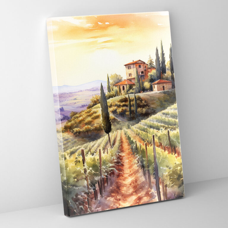 Wine Canvas Print - Vineyard In Tuscany Wall Art - Wine, Canvas, Wine Canvas Print, Canvas Wall Art