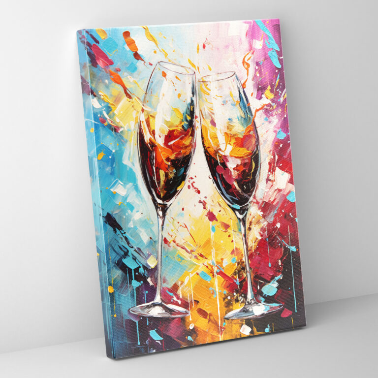Wine Wall Art - Clinking Wine Glasses Canvas Print - Wine, Canvas, Wine Wall Decoration, Canvas Wall Art