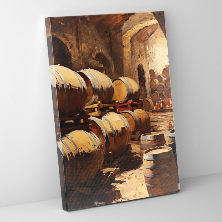 Wine Canvas Print - Wine Cellar Barrels Wall Art - Wine, Home Decoration, Wine Wall Decoration, Wine Canvas Print