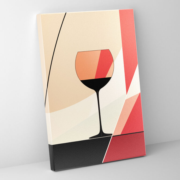 Wine Wall Art - Minimalist Wine Glass Canvas Print - Wine, Home Decoration, Minimalist Wine Glass Canvas Print, Canvas Wall Art