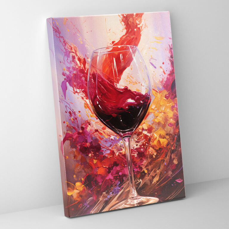 Wine Wall Art - Abstract Wine Splashes Canvas Print - Wine, Home Decoration, Canvas Wall Art, Wine Wall Decoration
