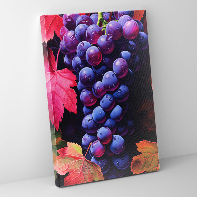 Wine Canvas Print - Wine, Wine Canvas Print, Wine Grapes, Intricate Details