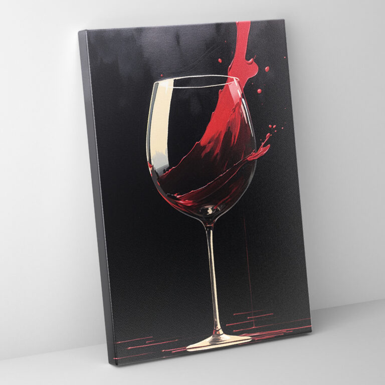 Wine Canvas Print - Minimalist Abstract Art - Wine, Red Wine Wall Decoration, Wine Canvas Print, High Quality Canvas Print