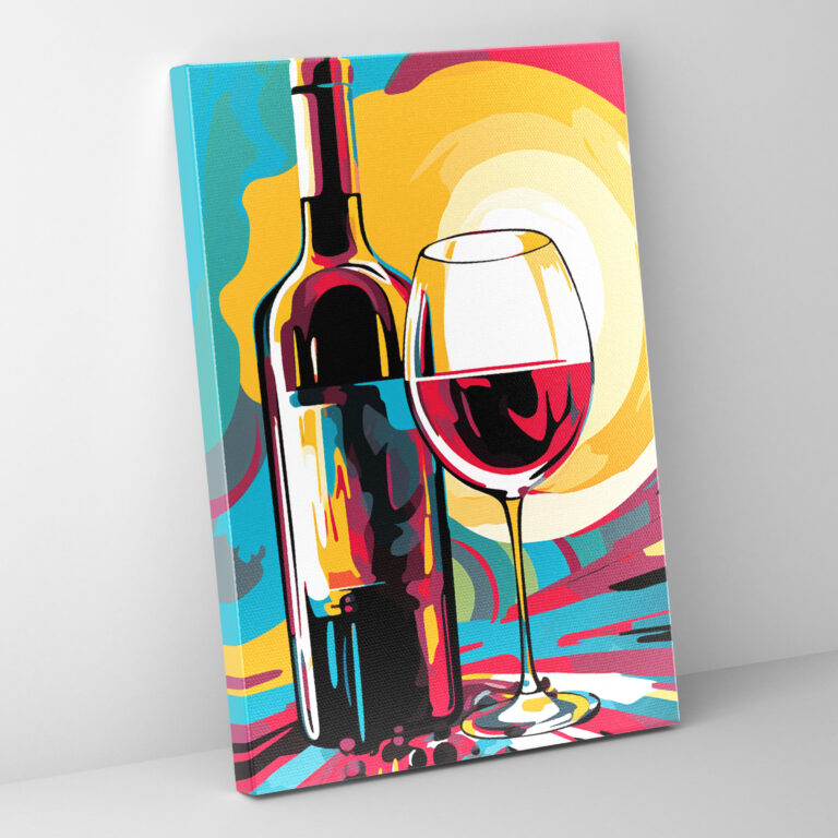 Wine Canvas Print - Pop Art Illustration - Wine, Pop Art Illustration, Home Decoration, High Quality Canvas Print