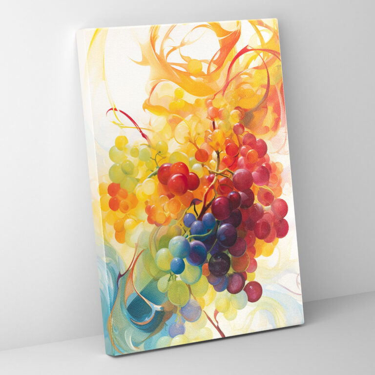 Wine Canvas Print - Abstract Grapes - Wine, Colorful Wall Decoration, Wine Canvas Print, Abstract Grapes Wall Art