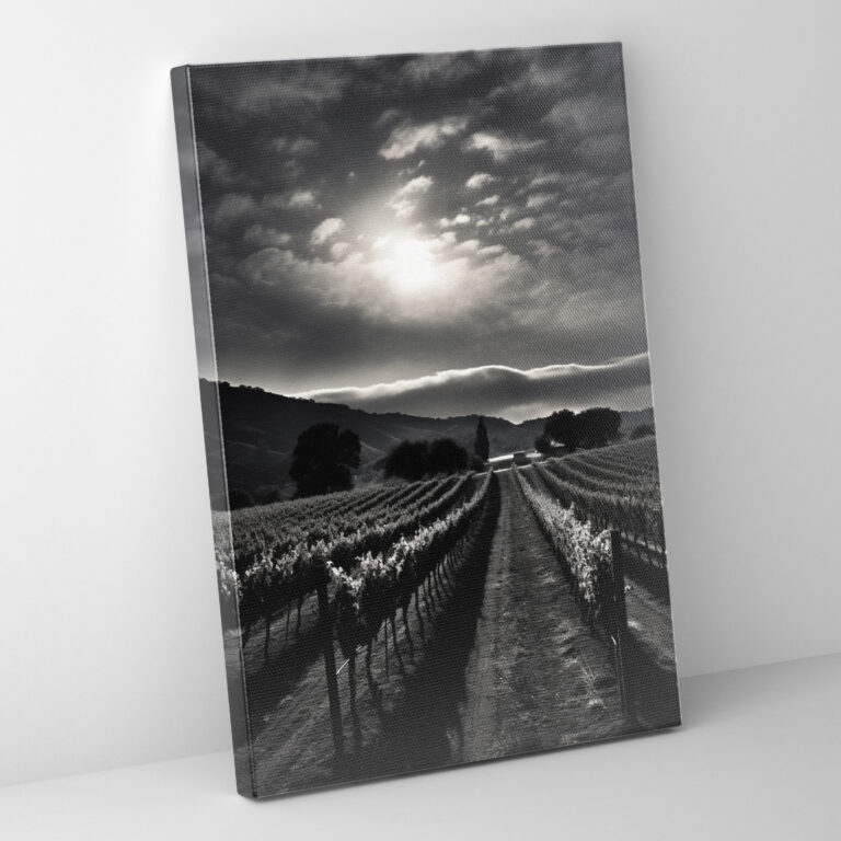 Wine Wall Art - Moonlit Vineyard - Wine, Canvas Wall Art, Moonlit Vineyard Canvas Print, Wine Wall Art