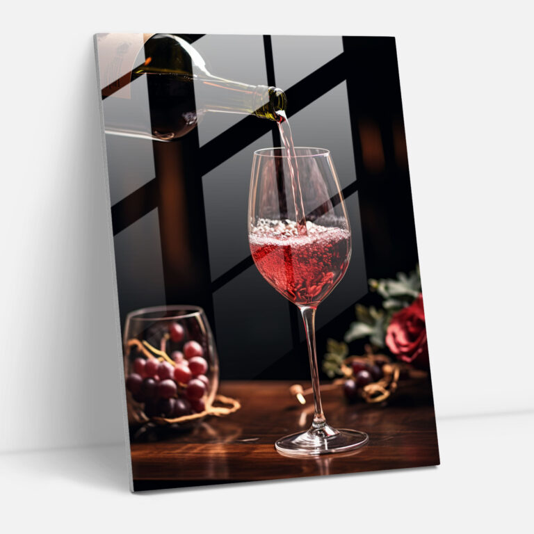Wine Glass Print - Pouring Elegance - Glass Art - Wine, Glass Art, Home Decoration, Wine