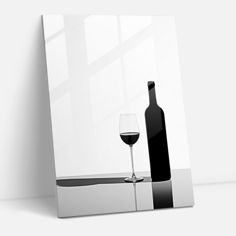 Wine Glass Art - Minimalist Silhouette - Wine, Home Decoration, Wall Decoration, Sleek