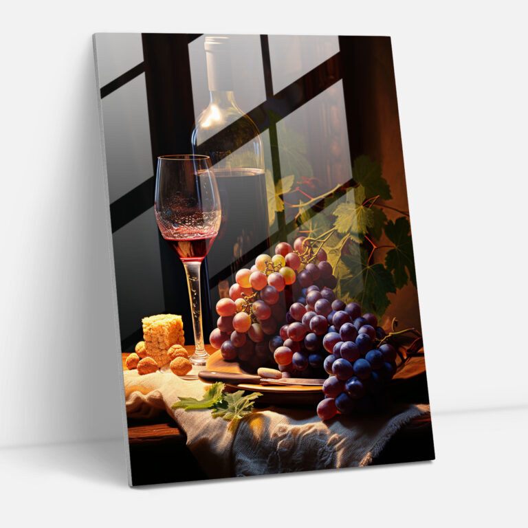 Wine Glass Print - Realistic Still Life - Wine, Glass Wall Art, Wine, Home Decoration