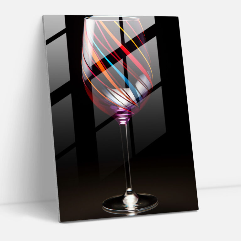 Wine Glass Art - Geometric Design - Wine, Bold Lines, Modern Art, Geometric Design