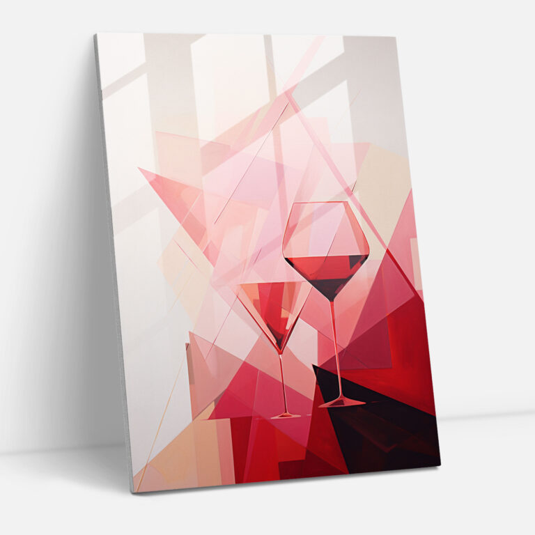 Geometric Wine Triangles Glass Print - Wine, Geometric Abstraction, Wine, Glass Art