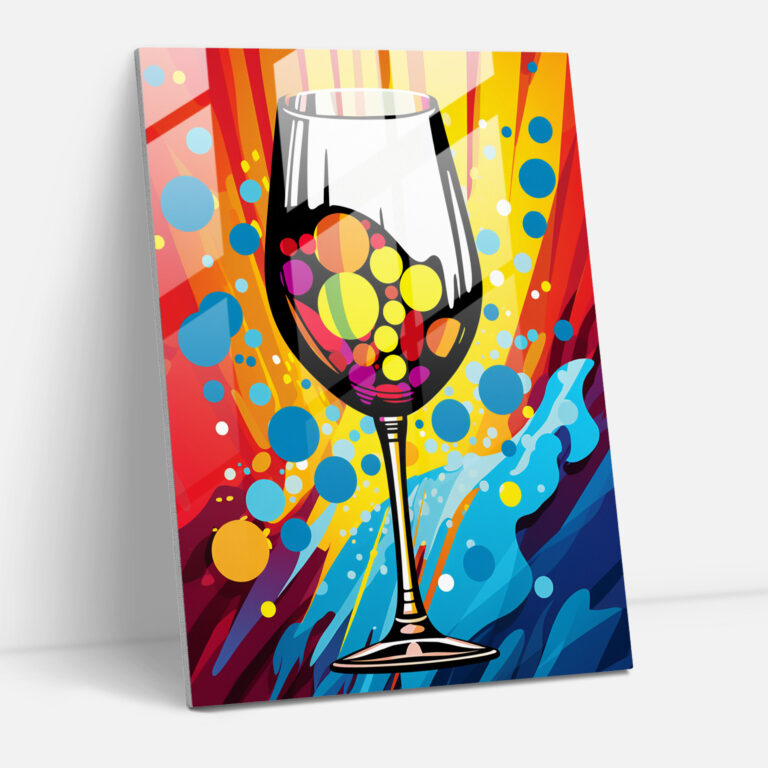 Wine Glass Print - Pop Art Inspired Glass Wall Art - Wine, Wall Decoration, Glass Wall Art, Vibrant