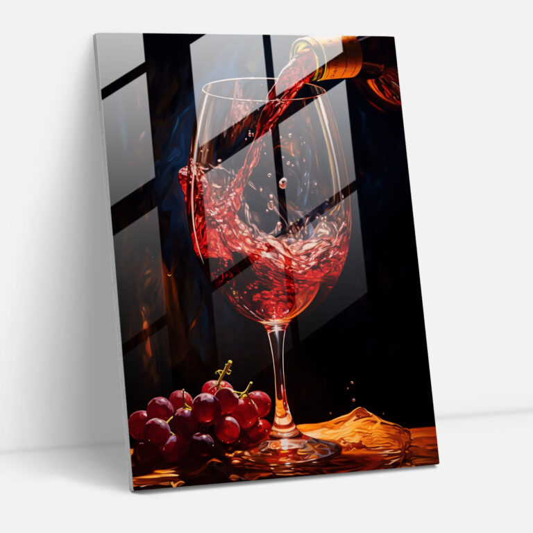 Wine Glass Print - Realistic Pouring Glass Wall Art - Wine, Wine Pouring, Wine, Realistic Oil Painting