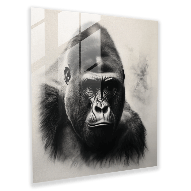 Majestic Glass Print– Intense Gorilla Essence