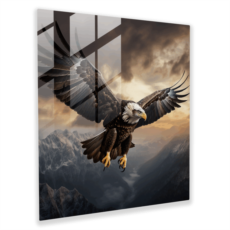 Majestic Eagle Glass Print - Realistic Glass Wall Art for Home Decoration