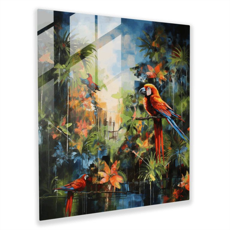 Tropical Rainforest Glass Print - Abstract Glass Wall Art for Home Decoration
