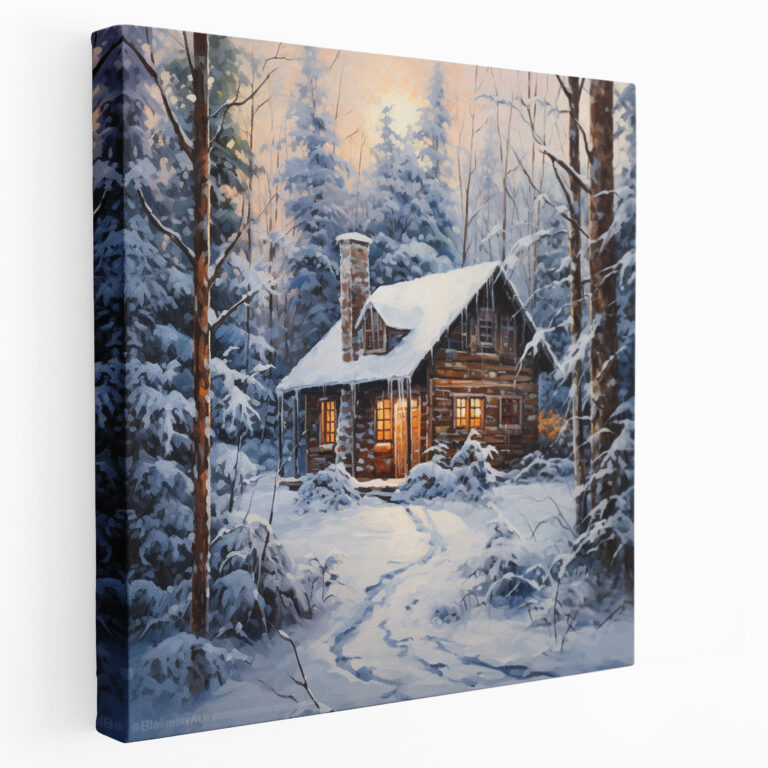 Winter Cabin Wall Art - Winter, Cabin, Wall Decoration, Acrylics