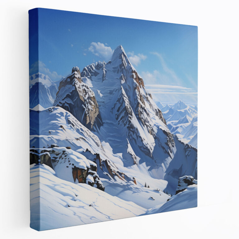 Snowy Mountain Serenity Wall Art - Winter, Wall Decoration, Winter, Home Decoration