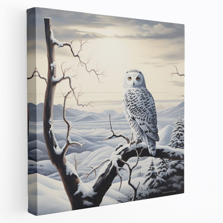 Winter Snowy Owl Canvas Print - Winter, Wall Decoration, Canvas Print, Tranquility