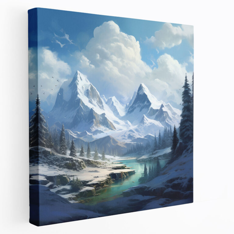 Winter Mountain Wall Art - Winter, Wall Art, Snow-Covered Mountains, Wall Decoration