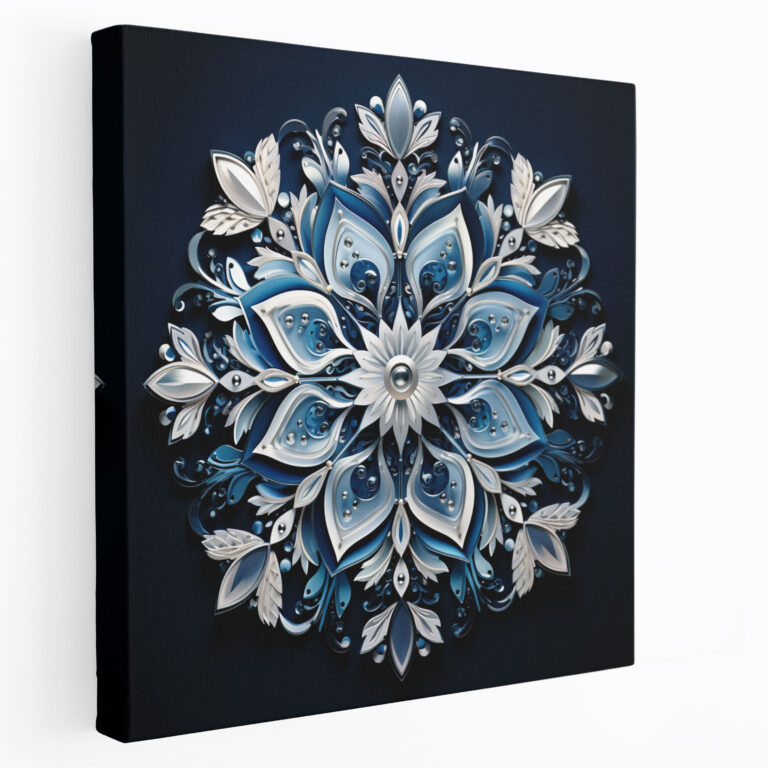 Snowflake Mandala Wall Decoration - Winter, Snowflake Mandala, Canvas, Winter