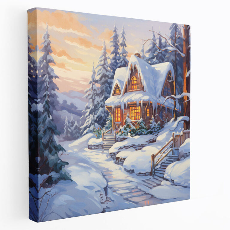 Winter Wonderland Wall Decoration - Winter, Canvas Print, Snow-Covered, Evergreen Trees