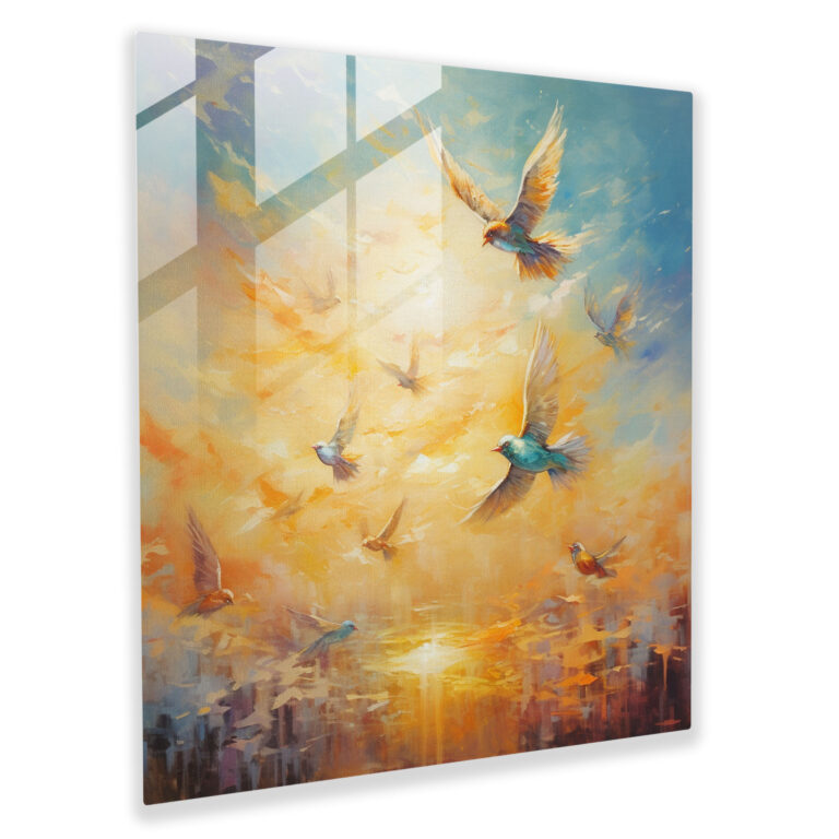 Wildlife Home Decoration - Wildlife, Captivating Ambiance, Sun-Kissed Sky, Glass Art