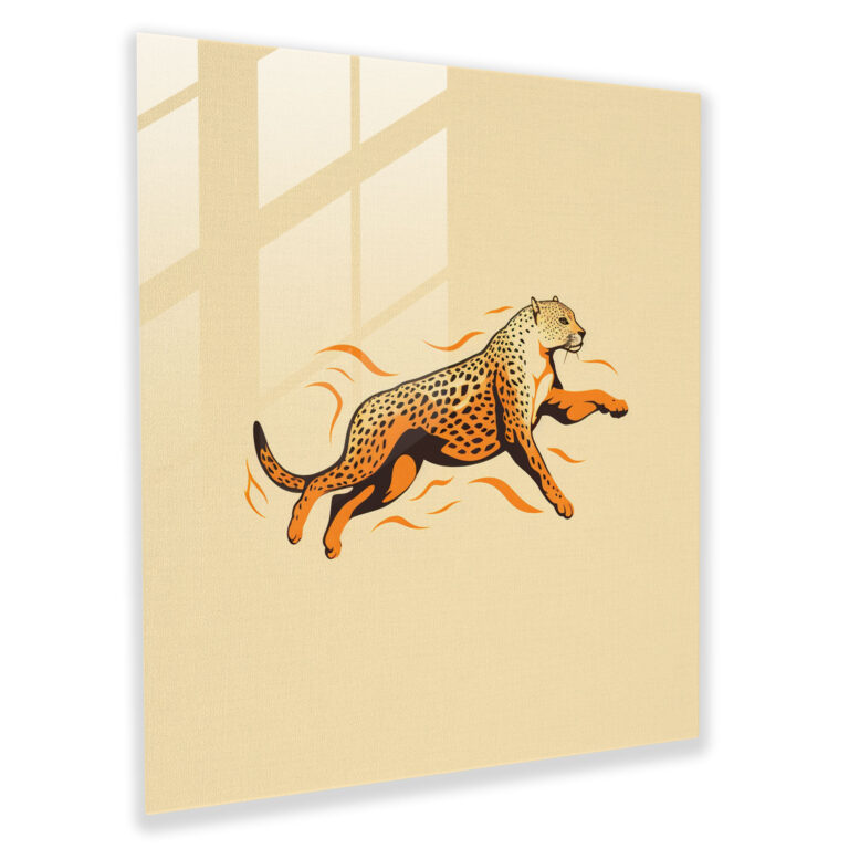 Wildlife Glass Wall Art - Wildlife, Minimalist Line Art, Glass Print, Captivating Wildlife Glass Art