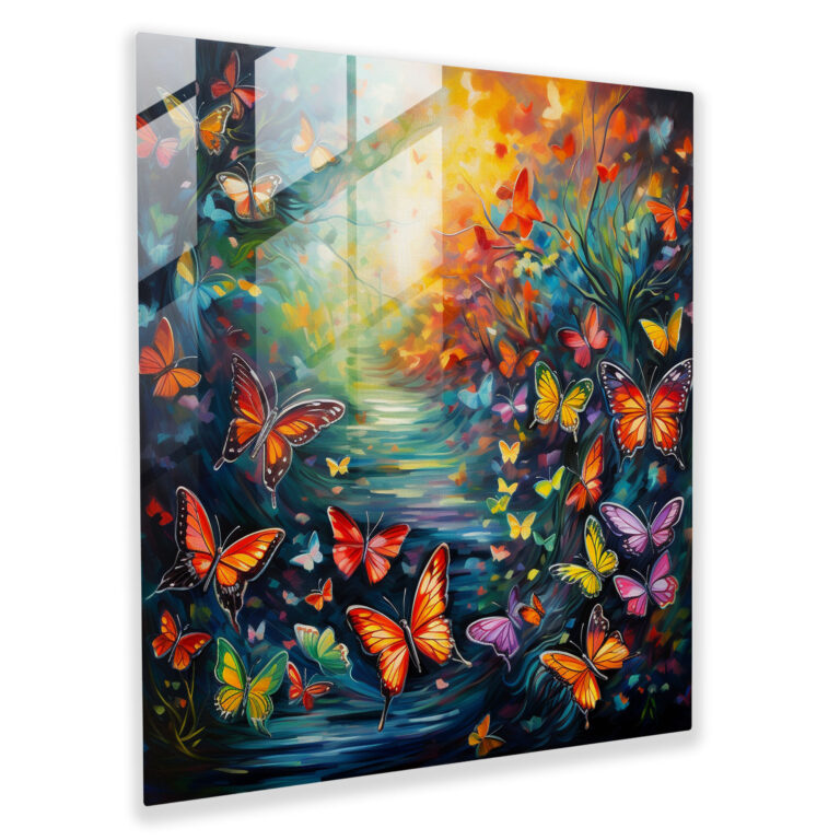 Wildlife Glass Wall Art - Vivid Butterflies - Wildlife, Glass Wall Art, Colorful, Butterflies