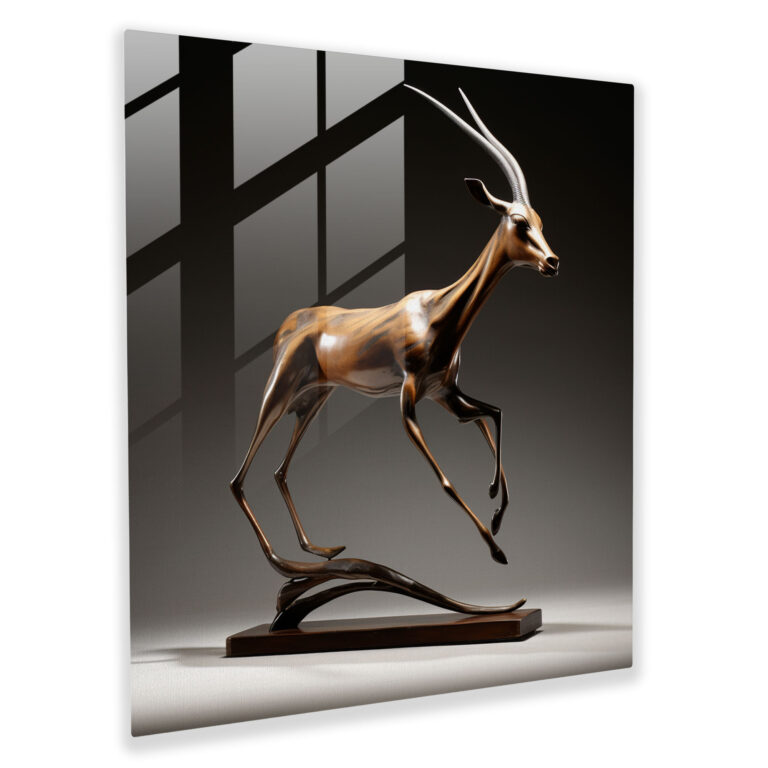 Wildlife Glass Print - Graceful Gazelle In Motion - Wildlife, Gazelle, Wall Decoration, Home Decoration